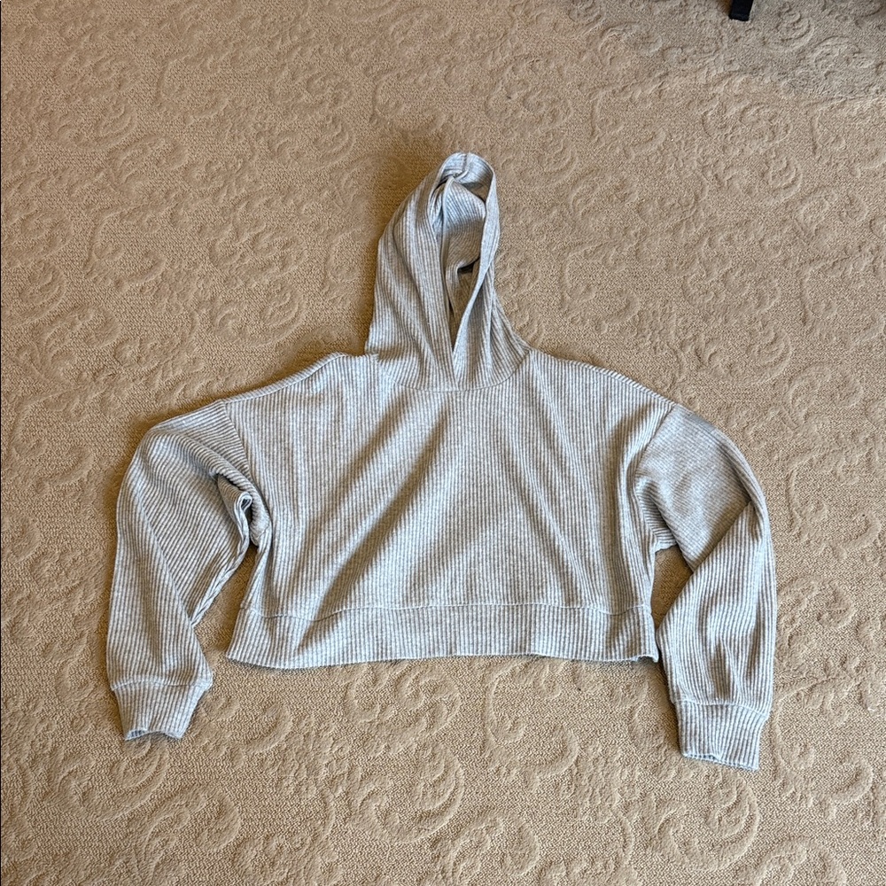 Alo Muse knit Gray Ribbed Women's Hoodie